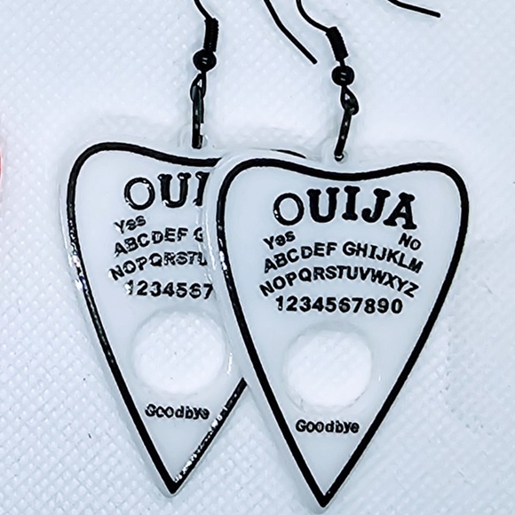 Planchette / Ouija Earrings! Hypo-Allergenic Hook Earrings - Picture 2 of 3